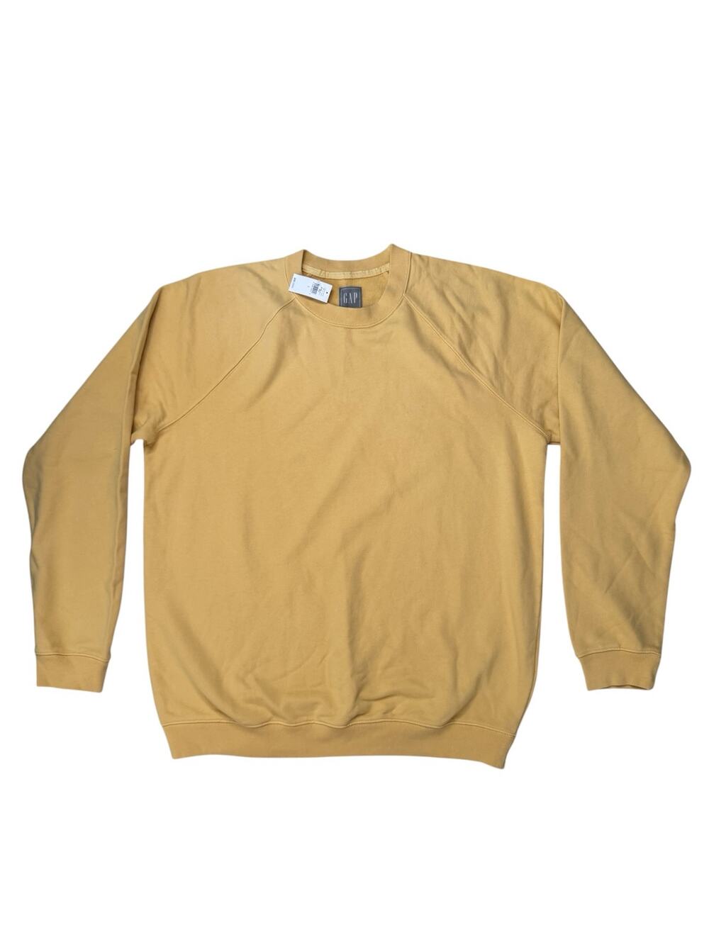 GAP *NEW* French Terry Crewneck Sweatshirt in Nebraska Corn Yellow Sz Large Mens